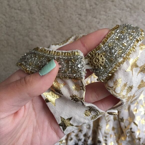 Kimchi Blue Gold Corellia Beaded Neck Mini Dress - Picture 11 of 13